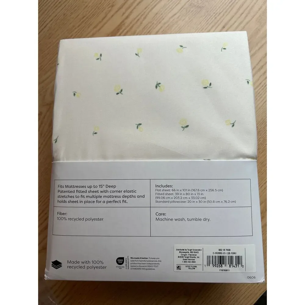 New Room Essentials 3pc Ditsy Floral 💐Yellow Twin/Twin XL Microfiber Sheet Set